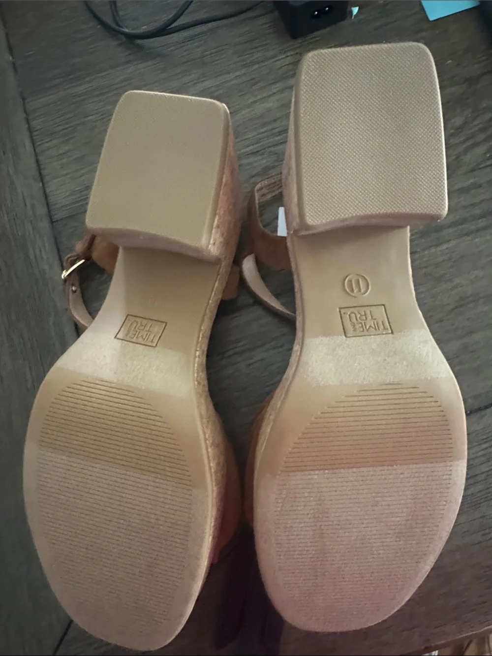 Time and Tru Tan Suede Knot Platform Sandals